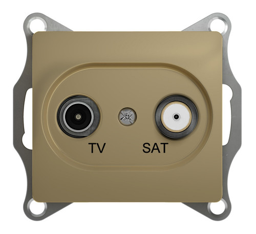 Розетка TV-SAT Schneider Electric GLOSSA, проходная, титан