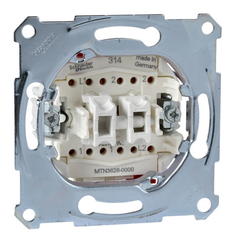 Механизм переключателя 2-клавишного Schneider Electric Коллекции Merten, скрытый монтаж