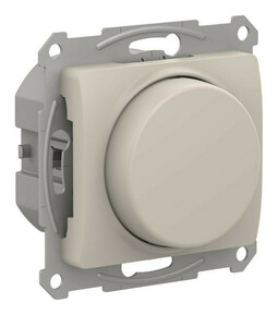 Светорегулятор поворотно-нажимной Systeme Electric GLOSSA, скрытый монтаж, молочный, GSL000923